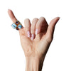 Tandem Ring, Square Lavender Turquoise