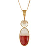 White moonstone, jasper, 18k yellow gold.