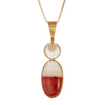White moonstone, jasper, 18k yellow gold.