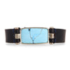 Lavender Turquoise Leather Band Bracelet