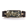 Pyrite-in-Slate Leather Band Bracelet