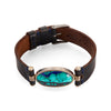 Azurite malachite Leather Band Bracelet