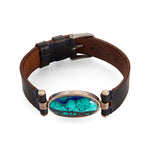Azurite malachite Leather Band Bracelet