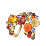 Dagny Stacking rings with citrine, red garnet, carnelian